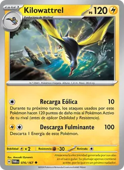Carta Kilowattrel de la expansión Mascarada Crepuscular, número 076/167
