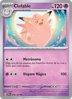 Carta Clefable de la expansión Mascarada Crepuscular, número 079/167
