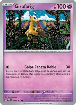 Carta Girafarig de la expansión Mascarada Crepuscular, número 083/167
