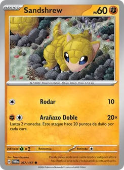 Carta Sandshrew de la expansión Mascarada Crepuscular, número 097/167