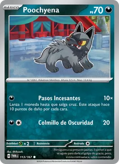 Carta Poochyena de la expansión Mascarada Crepuscular, número 113/167