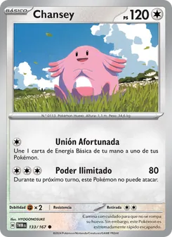Carta Chansey de la expansión Mascarada Crepuscular, número 133/167