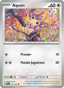 Carta Aipom de la expansión Mascarada Crepuscular, número 137/167