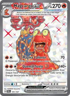 Carta Magcargo ex de la expansión Mascarada Crepuscular, número 191/167