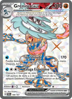 Carta Greninja ex de la expansión Mascarada Crepuscular, número 198/167
