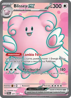 Carta Blissey ex de la expansión Mascarada Crepuscular, número 201/167