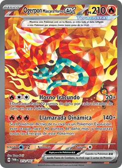 Carta Ogerpon Máscara Horno ex de la expansión Mascarada Crepuscular, número 212/167