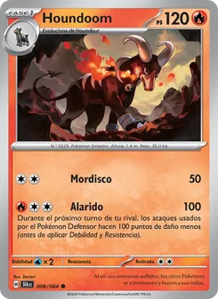 Carta Houndoom de la expansión Fabula Sombría, número 008/64