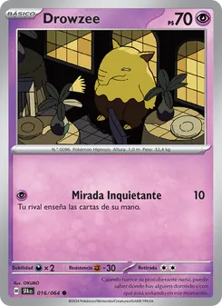 Carta Drowzee de la expansión Fabula Sombría, número 016/64