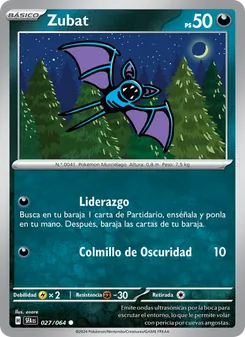 Carta Zubat de la expansión Fabula Sombría, número 027/64