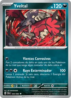 Carta Yveltal de la expansión Fabula Sombría, número 035/64