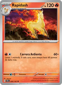 Carta Rapidash de la expansión Corona Astral, número 020/142