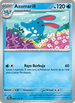 Carta Azumarill de la expansión Corona Astral, número 034/142