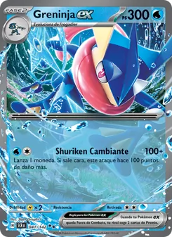 Carta Greninja ex de la expansión Corona Astral, número 041/142