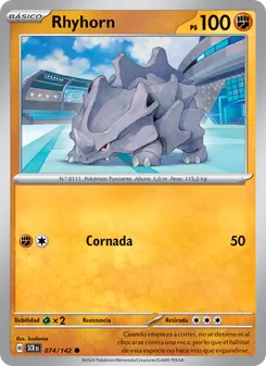 Carta Rhyhorn de la expansión Corona Astral, número 074/142