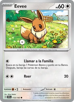 Carta Eevee de la expansión Corona Astral, número 113/142