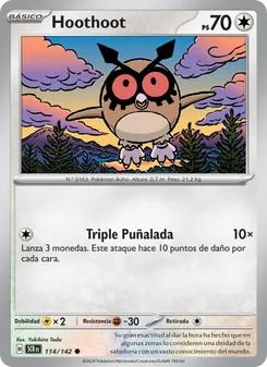 Carta Hoothoot de la expansión Corona Astral, número 114/142