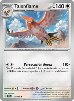 Carta Talonflame de la expansión Corona Astral, número 123/142