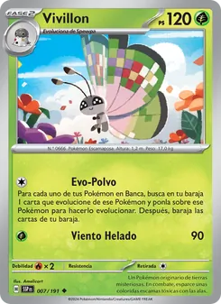 Carta Vivillon de la expansión Chispas Fulgurantes, número 007/191