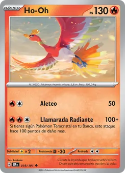 Carta Ho-Oh de la expansión Chispas Fulgurantes, número 019/191