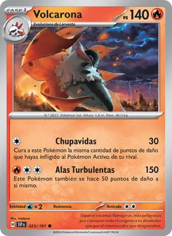 Carta Volcarona de la expansión Chispas Fulgurantes, número 025/191