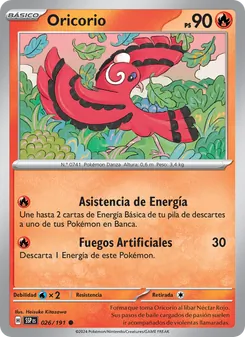 Carta Oricorio de la expansión Chispas Fulgurantes, número 026/191