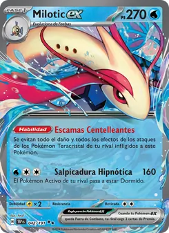 Carta Milotic ex de la expansión Chispas Fulgurantes, número 042/191