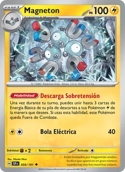 Carta Magneton de la expansión Chispas Fulgurantes, número 059/191