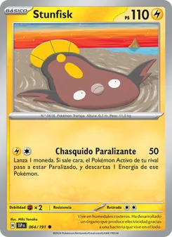 Carta Stunfisk de la expansión Chispas Fulgurantes, número 064/191