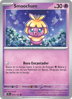 Carta Smoochum de la expansión Chispas Fulgurantes, número 075/191