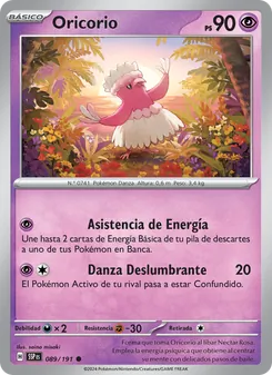 Carta Oricorio de la expansión Chispas Fulgurantes, número 089/191