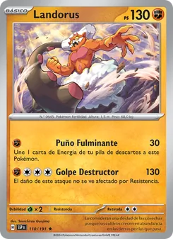 Carta Landorus de la expansión Chispas Fulgurantes, número 110/191