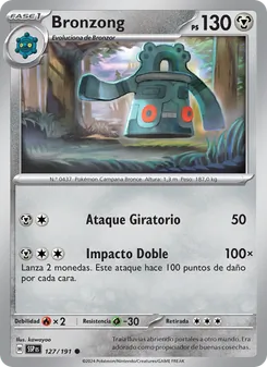 Carta Bronzong de la expansión Chispas Fulgurantes, número 127/191