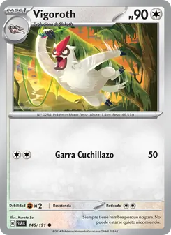 Carta Vigoroth de la expansión Chispas Fulgurantes, número 146/191