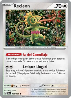 Carta Kecleon de la expansión Chispas Fulgurantes, número 150/191