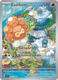 Carta Castform Forma Sol de la expansión Chispas Fulgurantes, número 195/191