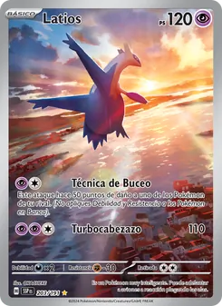 Carta Latios de la expansión Chispas Fulgurantes, número 203/191