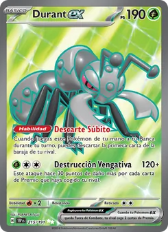 Carta Durant ex de la expansión Chispas Fulgurantes, número 215/191