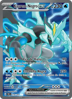 Carta Kyurem Negro ex de la expansión Chispas Fulgurantes, número 218/191