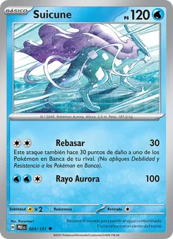 Carta Suicune de la expansión Evoluciones Prismáticas, número 024/131