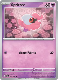 Carta Spritzee de la expansión Evoluciones Prismáticas, número 038/131