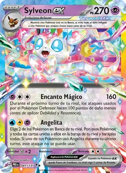 Carta Sylveon ex de la expansión Evoluciones Prismáticas, número 041/131