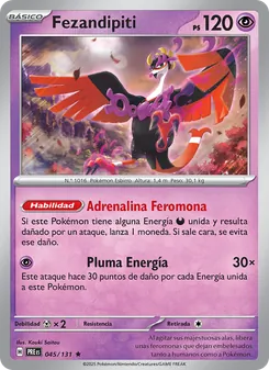 Carta Fezandipiti de la expansión Evoluciones Prismáticas, número 045/131