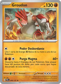 Carta Groudon de la expansión Evoluciones Prismáticas, número 049/131