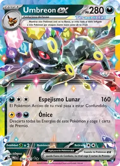 Carta Umbreon ex de la expansión Evoluciones Prismáticas, número 060/131