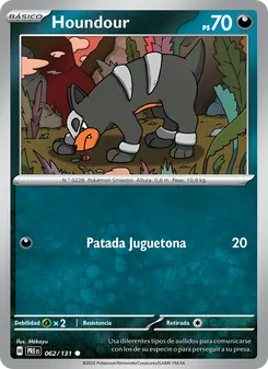 Carta Houndour de la expansión Evoluciones Prismáticas, número 062/131