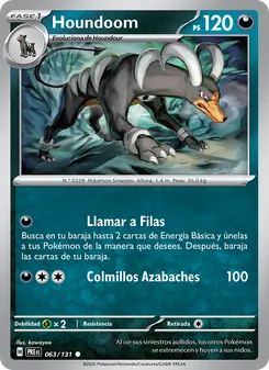 Carta Houndoom de la expansión Evoluciones Prismáticas, número 063/131