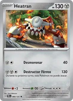Carta Heatran de la expansión Evoluciones Prismáticas, número 068/131