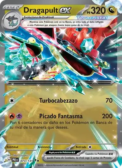 Carta Dragapult ex de la expansión Evoluciones Prismáticas, número 073/131