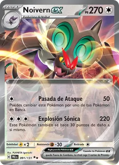 Carta Noivern ex de la expansión Evoluciones Prismáticas, número 091/131